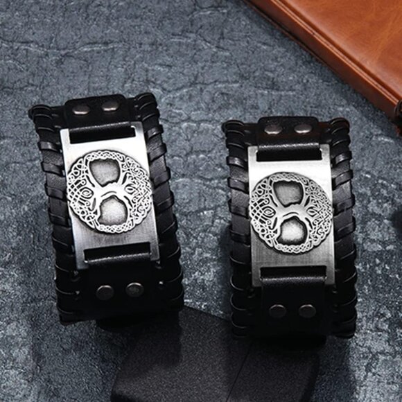 Viking Bracelet Tree of Life - Nordic Bracelet with Yggdrasil Amulet - Pagan Jew - Picture 3 of 6